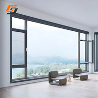 Ventanas y puertas modernas de vidrio de doble acristalamiento para apartamentos y hoteles Marco de madera con asa para casas y villas