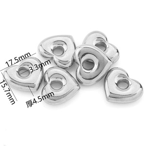 Heart-Shaped Stainless Steel Pendant Gold Plated For Jewelry Making DIY <b>Bracelet</b> Necklace Spacer Bead Material - Product Image 2