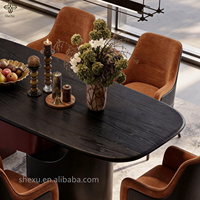 Table à manger en bois de luxe Dali avec 8 sièges, table à manger longue de haute qualité pour banquet, restaurant, table en bois massif