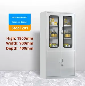 خزانة سميكة من الفولاذ المقاوم للصدأ ورشة عمل للمدرسة موظف استخدام خزانة ملفات متينة للمستشفيات - Product Image 6