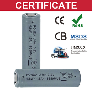 Ronda Ce A + 18650 OEM Công Suất Cao 3.2V Dmegc 1100MAh 1500MAh 1800MAh Hình Trụ Lithium Ion Có Thể Sạc Lại Tế Bào 18650 Di Động - Product Image 2