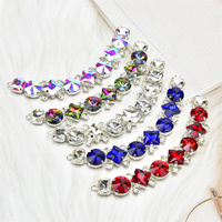 Tongs en cristal de couleur à la mode, boucles décoratives, connecteurs de Bikini en strass, chaîne en métal, bricolage de robe, bijoux, breloques