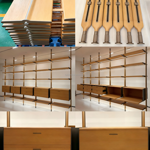 Étagères à livres du <span class=keywords><strong>sol</strong></span> au <span class=keywords><strong>plafond</strong></span> Bibliothèques Modernes Minimalistes Luxe Modulaires en aluminium avec système de poteaux lumineux pour salon Bureau - Product Image 6