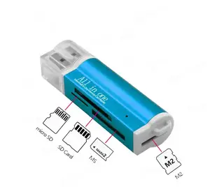 All In One Aluminium Multi Card Reader USB 2.0 Adapter for T-Flash M2 MS SD Smart Card Reader for Samsung Xiaomi Macbook PC