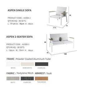 โซฟาในสวนสุดหรูชุดสนทนาอลูมิเนียมสำหรับโรงแรมวิลล่าเฟอร์นิเจอร์กลางแจ้งแบบทันสมัย - Product Image 4