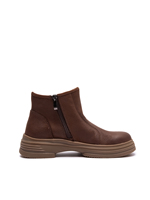 Bottines pour femmes de qualité supérieure, en cuir nubuck de première qualité, fermeture éclair latérale, bout rond, bottes décontractées tendance