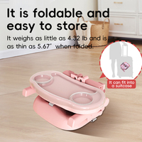 Chaise d'alimentation portable en plastique Prodigy MBC01, siège rehausseur multifonctionnel pour bébé, pieds antidérapants, chaises hautes et rehausseurs