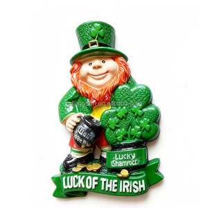 Imán de nevera con forma de cámara de Dublín, Irlanda, con el Puente Ha'penny y el Trébol - Imán de nevera metálico con temática irlandesa al por mayor - Product Image 3