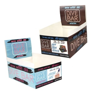 custom printed supermarket display foldable paper box shelf ready packing display box for food snack protein bar