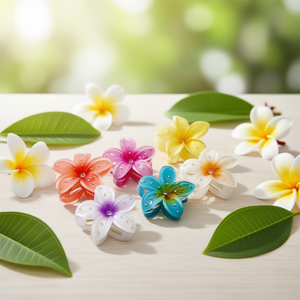 Fermaglio per capelli con strass a forma di frangipani da 8 cm per donne e ragazze - Product Image 2