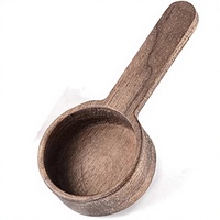 Cuillère doseuse en bois massif de noyer noir, manche court ou long, style européen, pour café en grains et poudre