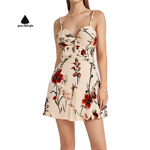 Green Dimple 2025 señoras de lujo de moda Sexy <span class=keywords><strong>algodón</strong></span> Floral Casual Vestido corto verano mujeres modestos <span class=keywords><strong>vestidos</strong></span> camiseros - Product Image 3