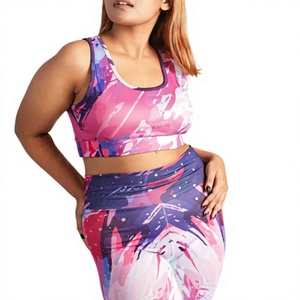 OEM Wholesale Custom Logo Sports <b>Bra</b> & Workout Leggings Shorts 2 Piece Suit High Elastic Gym Fitness Seamless Yoga Set for Women - Product Image 4