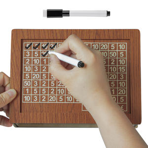 बचत लक्ष्य काउंटर डिजिटल पैमाने पर पुनः प्रयोज्य डिजाइन के साथ बच्चों के लिए लकड़ी का हैंड-निर्मित वर्ग वर्णक बैंक - Product Image 5