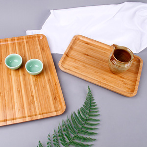 Plateau rectangulaire en bambou de qualité supérieure, multifonctionnel, pour servir thé, nourriture, usage domestique ou en restaurant - Product Image 1