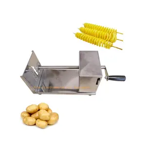Yüksek kaliteli paslanmaz çelik Twisted patates tutucu Tornado Spiral patates dilimleyici dilimleme makinesi
