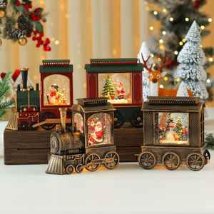 Decoración navideña creativa con tren musical iluminado y lleno de agua, caja de música, escaparate de hotel, escaparate de tienda, regalo. - Product Image 2