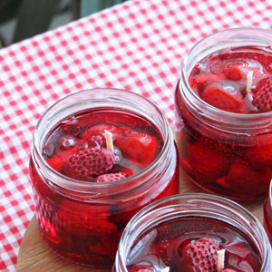 เทียนหอมกลิ่นผลไม้รสส้มแยม<span class=keywords><strong>สต</strong></span>รอเบอร์รี่สีแดงเทียนหอมระเหยทำมือสุดสร้างสรรค์สำหรับตกแต่งโต๊ะขนม - Product Image 5