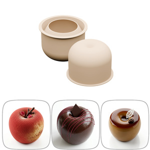 Nouvelles idées : <span class=keywords><strong>Moule</strong></span> à gâteau en silicone de qualité alimentaire, résistant au four, en forme de pomme, à cavité unique, 4 pouces - Product Image 5