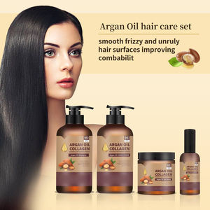 Özel etiket doğal organik Keratin Argan yağı şampuan ve saç kremi sülfat ücretsiz pürüzsüz esnek parlak saç bakım seti - Product Image 6