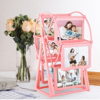 Cadre commémoratif décor d'art à la maison cadre photo rotatif de grande roue debout 5 pouces mariage enfants cadre photo rotatif