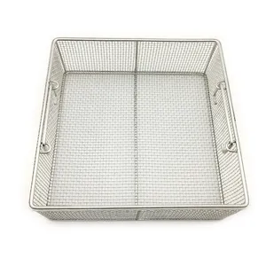 304 stainless steel wire mesh sterilizer basket laboratory medical disinfection storage wash drying micro instrument basket
