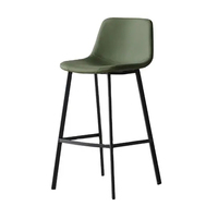 Chaise de bar rembourrée en PU avec dossier semi-fermé de style victorien antique et de luxe léger