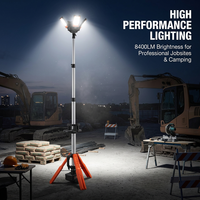 Lampe trépied à LED pour éclairage de chantier, extérieur, cafés, salles de padel, jeux de nuit, sports de type tennis de table, avec alimentation CA et batterie