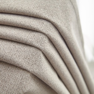 Venta de fábrica 100% tela de lino opaca nuevo diseño de espiga de doble cara colores sólidos cortina textil para el hogar embalaje enrollado - Product Image 6