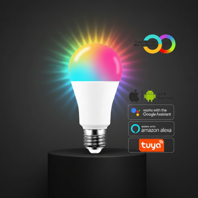 Colorful Dimmable Wifi and Bluetooth Controlled LED Bulb Color Change Light 9W RGB Bulb Rgb Multi-color E27 LED Bulb