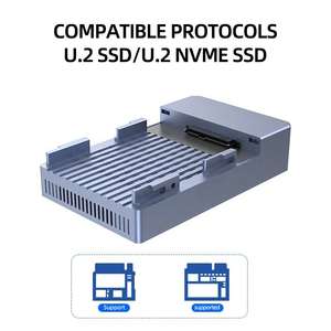 WFYEAR TB024 40Gbps U.2 NVME SSD Enclosure Kipas Pendingin Antarmuka Penuh Tipe-C M.2 Desain Aluminium 2230 Kompatibel HDD - Product Image 3