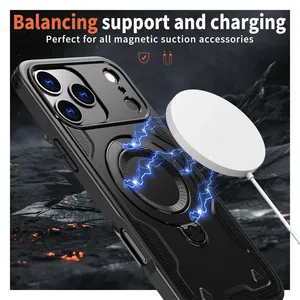 Coques de téléphone antichoc en silicone magnétique pour 17/16/15/14/<span class=keywords><strong>13</strong></span>/12/11 <span class=keywords><strong>Pro</strong></span> Max Plus avec support anneau - Product Image 2