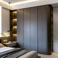 Armoire de chambre moderne et durable avec coiffeuse et meuble de rangement, portes en MDF, idéale pour appartement