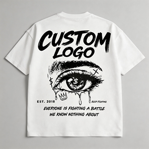 T-Shirt da <span class=keywords><strong>Uomo</strong></span> di Alta Qualità 100% Cotone con Design Stampato sul Retro, Manica Corta, Oversize, Stile Streetwear, Stampa DTG e Trasferimento a Caldo - Product Image 1