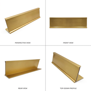 Porta-Nome in Lega di Alluminio con Logo Personalizzato, Supporto per Cartellino <span class=keywords><strong>da</strong></span> <span class=keywords><strong>Scrivania</strong></span> Sostituibile, <span class=keywords><strong>Targhetta</strong></span> Placcata Oro - Product Image 3