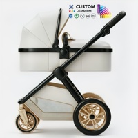 Poussette 3-en-1 de luxe en alliage d'aluminium pliable, poussette haute multifonctionnelle, siège auto pour bébé de 0 à 3 ans