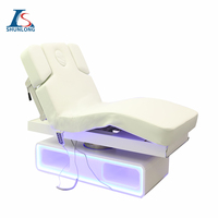 Nouveau lit de cils incurvé de beauté pour salon lit de table de massage en cuir blanc lit esthétique cosmétique à commande électrique à 4 moteurs