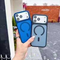 Coque de téléphone mate antichoc en acrylique magnétique avec bouton de caméra pour iPhone 17 Pro 18 Pro