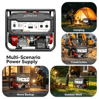 Generador de Gasolina Pequeño de 5KW 230V con Arranque Eléctrico, Unidad de Energía Ligera para Uso Doméstico, Reserva, RV, Campamento y Trabajo en Campo