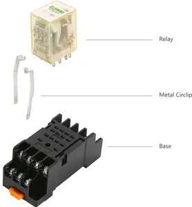 ELEWIND ORU2FL 2 takım ve 4 Set küçük yüksek güç elektromanyetik röle anahtarı DC12V DC24V AC110V AC220V bobin