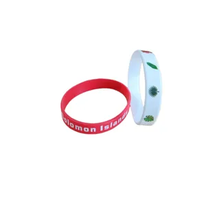 Professioneller Hersteller Silikon-Gummiband Großhandel Salomonen-Inseln Silikon-Armband Armband Individueller Druck