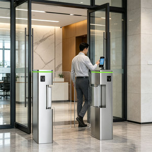 Reconocimiento facial y mecanismo de torniquete de control de acceso Rfid Puerta de barrera oscilante automática para gimnasio - Product Image 1