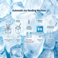 Distributeur intelligent 2-en-1 d'eau glacée et de glaces, fonctionnement autonome 24h/24, codes QR multiples, paiement par pièces, pour centres commerciaux et extérieur, libre-service