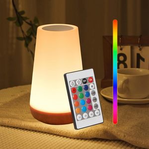 Rechargeable Remote Control Bedside Lamp RGB Led <b>Night</b> <b>Light</b> With <b>Sensor</b> Tap Function For Bedroom Ambient Lighting - Product Image 1