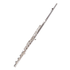 Flauta de 17 llaves, de orificios abiertos y cerrados, cuerpo de cuproníquel, fabricada en Hebei, cobre blanco, tipo columna de afinación en Do, plateada. - Product Image 1