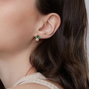 Orecchini a Clip Geometrici Bicolore per Donne, Accessori per Orecchie Semplici e alla Moda per Uso Quotidiano - Product Image 3