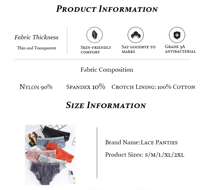 U452 Wholesale Lacy Underwear Solid Seamless Sexy Women's Lace Panties