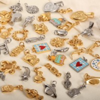Breloques DIY pour la fabrication de bijoux, en acier inoxydable plaqué or 18 carats PVD, étanches, motifs Voyage, Fêtes, Appareil photo, Hibou, Abeille, Oiseau, Lune, Amour