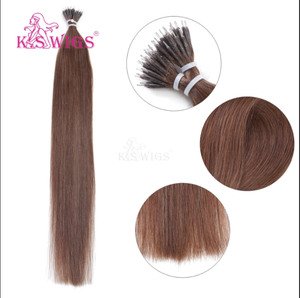 Extensions de cheveux Nano Ring en cheveux humains Remy vierges avec cuticules intactes, perles Nano, mèches Balayage, pour cheveux fins, pour ajouter longueur et volume, 12 à 40 pouces - Product Image 6