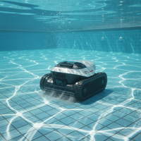 Robot de nettoyage de piscine sans fil intelligent avec contrôle par application, nettoyeur de parois et de ligne d'eau, aspiration automatique, haute efficacité, puissant